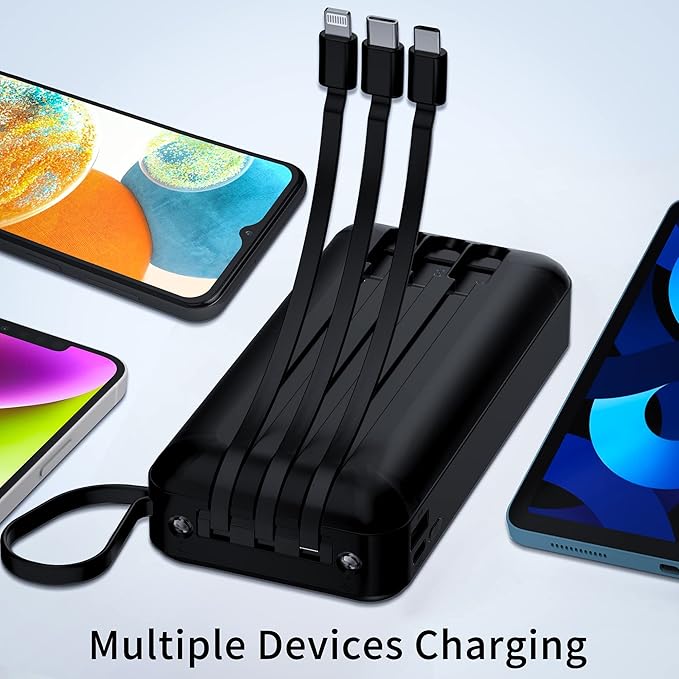 Power Bank 20000mAh with 3Types Of Charging Cables