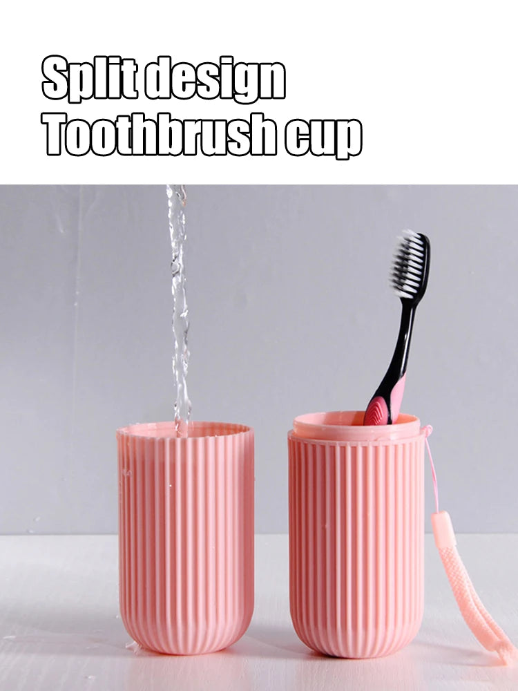 Portable Travel Toothbrush Box with Mouthwash & Toothpaste Storage