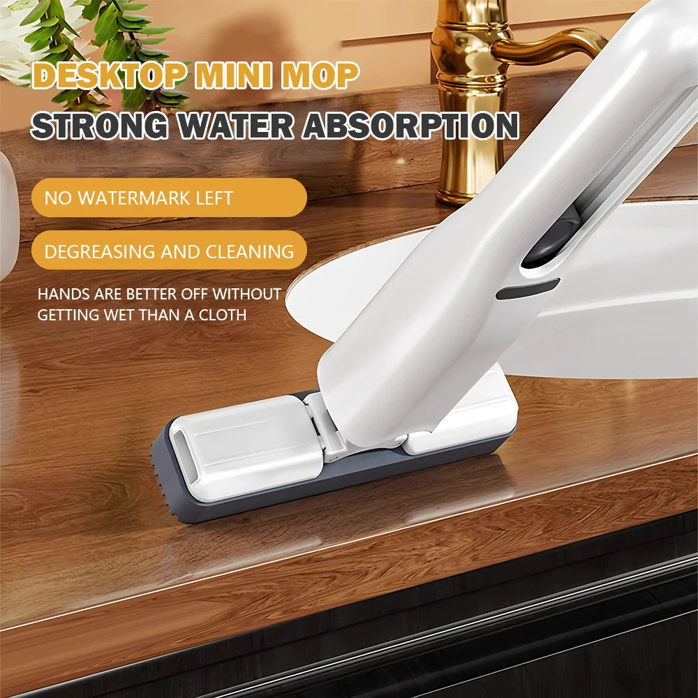 Mini Mop - Compact Self-Squeezing Cleaning Tool for Floors, Windows, Desks, and Cars