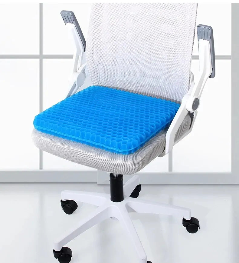 Gel Seat Cushion - Honeycomb Design for Pressure Relief, Tailbone & Back Pain Relief