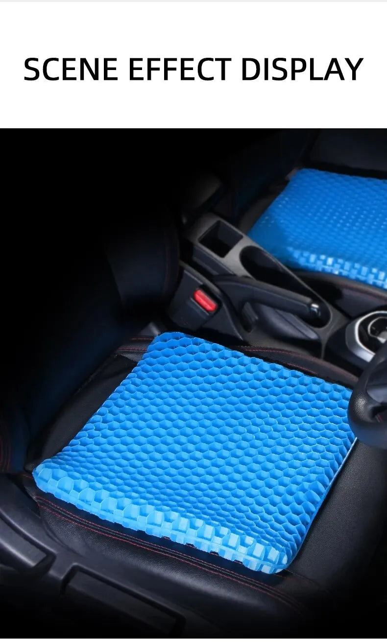 Gel Seat Cushion - Honeycomb Design for Pressure Relief, Tailbone & Back Pain Relief