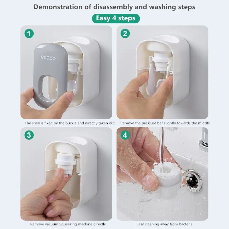 Automatic Toothpaste Dispenser & Squeezer - Bathroom Accessory