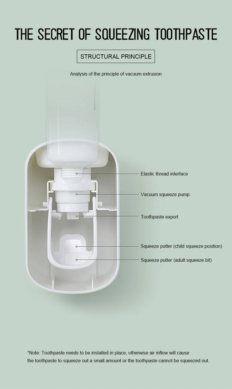 Automatic Toothpaste Dispenser & Squeezer - Bathroom Accessory