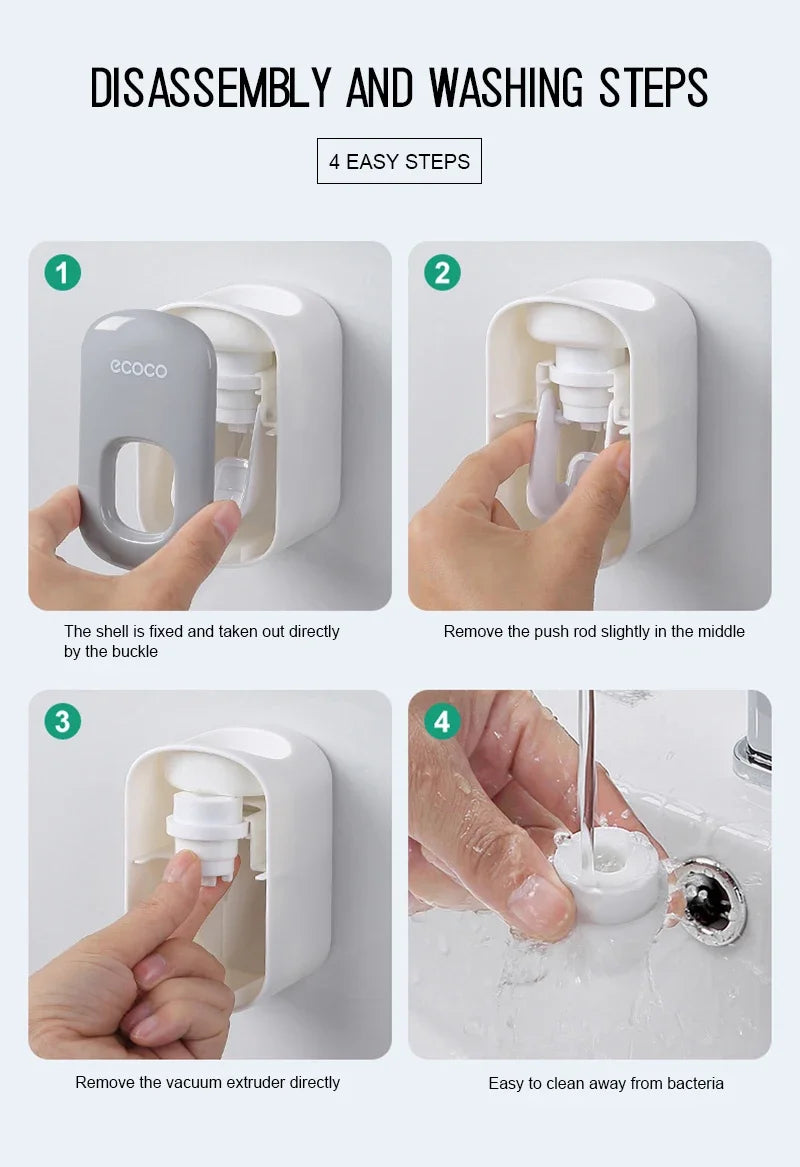 Automatic Toothpaste Dispenser & Squeezer - Bathroom Accessory