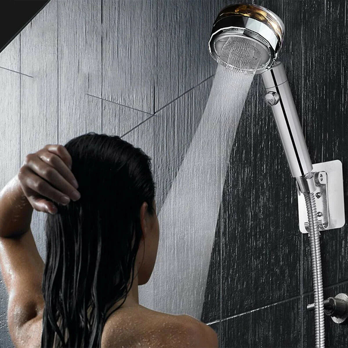 High-Pressure Shower Head Set - 5 Adjustable Modes with Hose & One-Touch