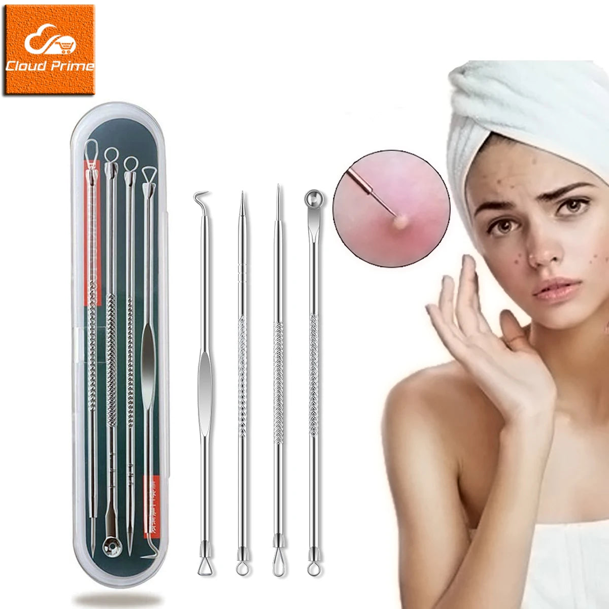 4PCS Blackhead & Pimple Remover Set - Acne Treatment Tools