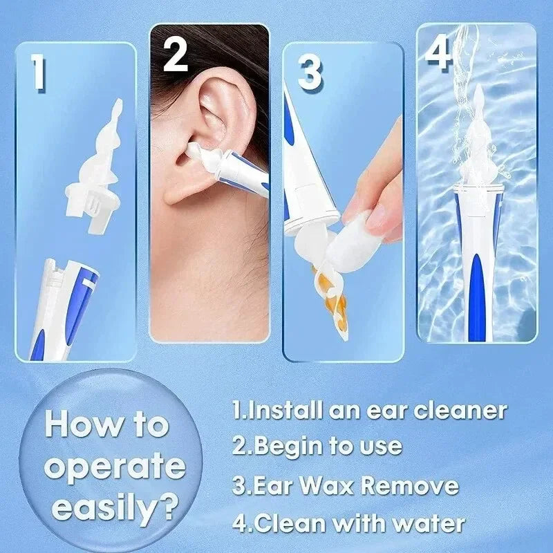 Ear Wax Remover with Soft Silicone 16 Replacement Tips